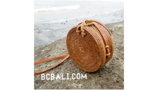 bali circle bags ata grass rattan strap handmade ethnic design